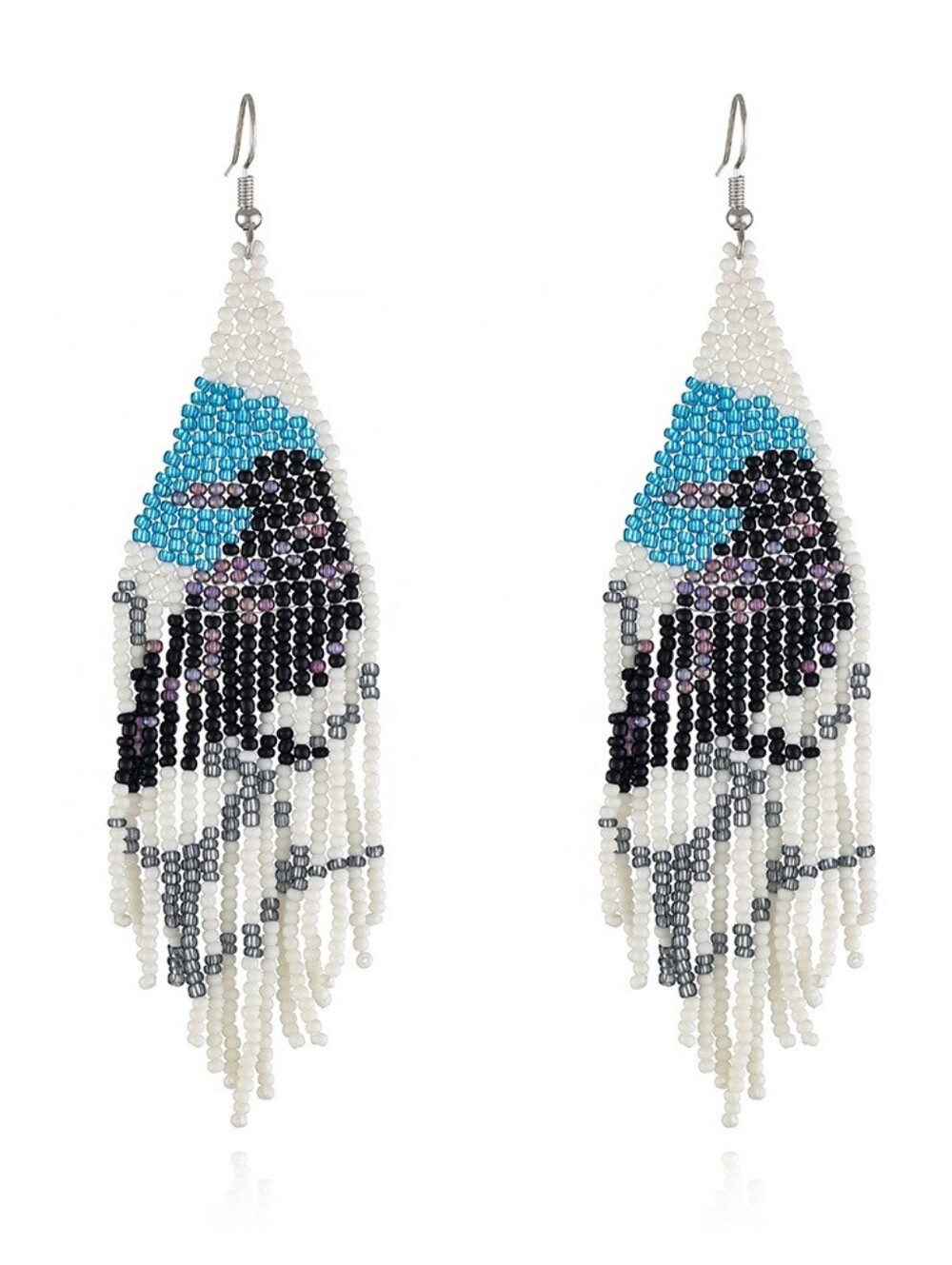 Beaded Crow Earrings